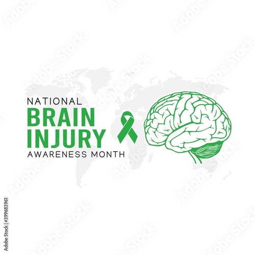 National Brain Injury Awareness Month Vector Illustration. Suitable for greeting card poster and banner.