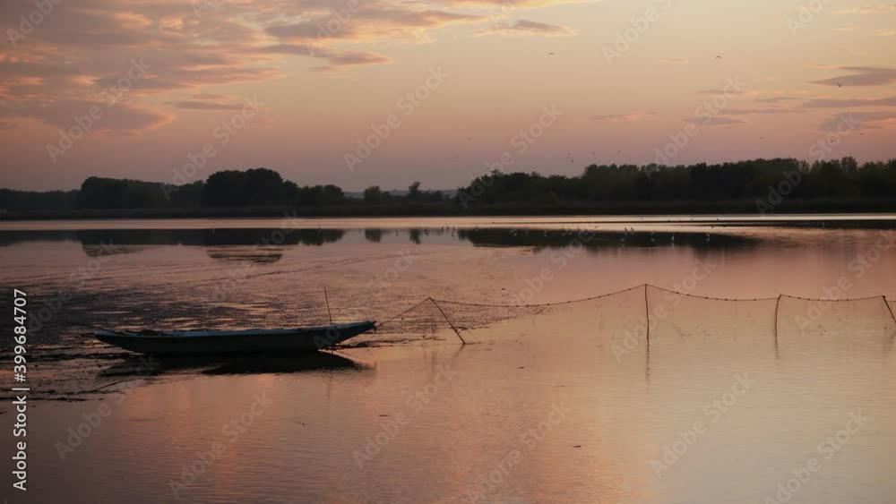 Sunset on the river,tranquil scene Sunset on the river,tranquil scene