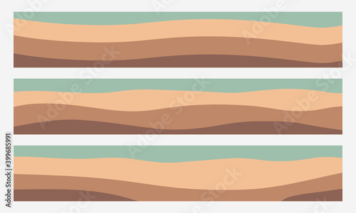 Soil and rock layers set. Geological subsurface cross section