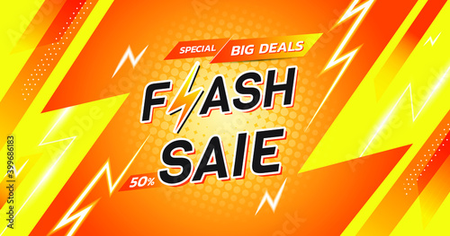 vector banner template flash sale shopping