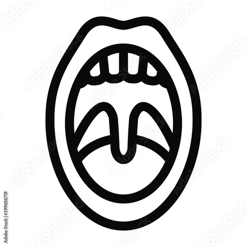 
Throat inflammation icon, solid design of tonsils vector 
