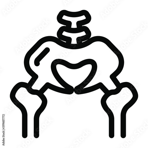 
A solid vector style of femur bone, pelvis icon
