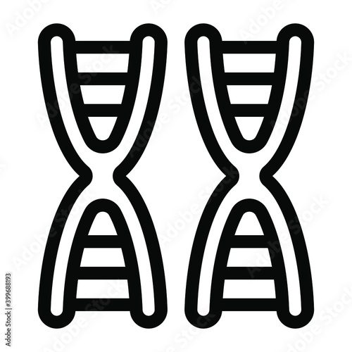 
A genetic material, icon of chromosomes in solid style 
