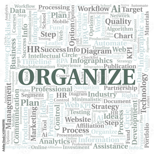 Organize typography word cloud create with the text only.