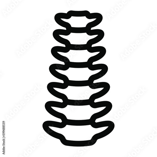 
A long vertebral column or backbone, icon of spinal cord 
