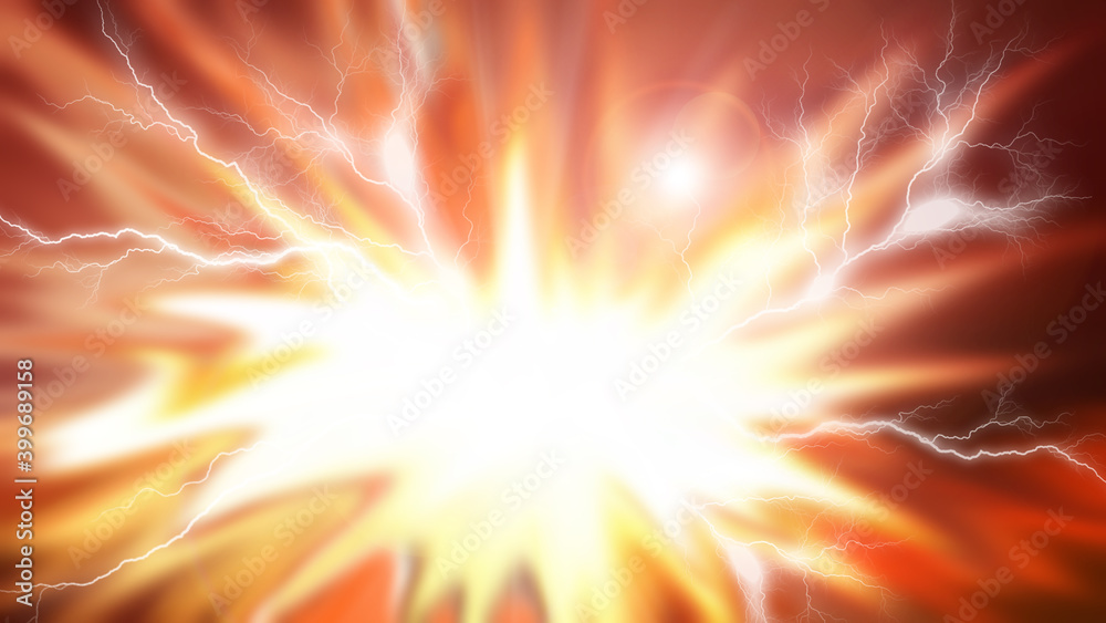 orange energetic explosion of fire and plasma background