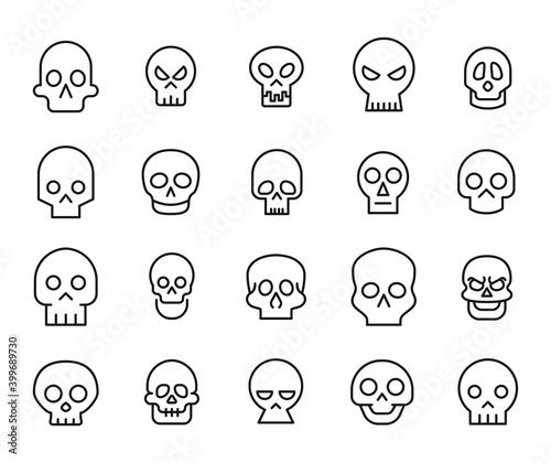 Simple collection of death related line icons.