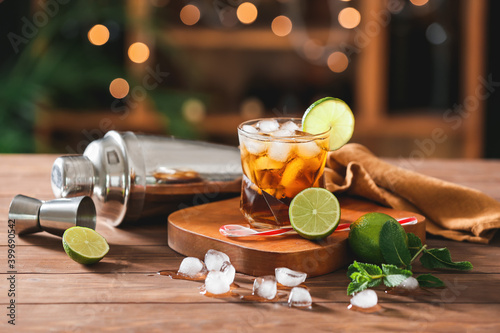 Refreshing dark rum cocktai...