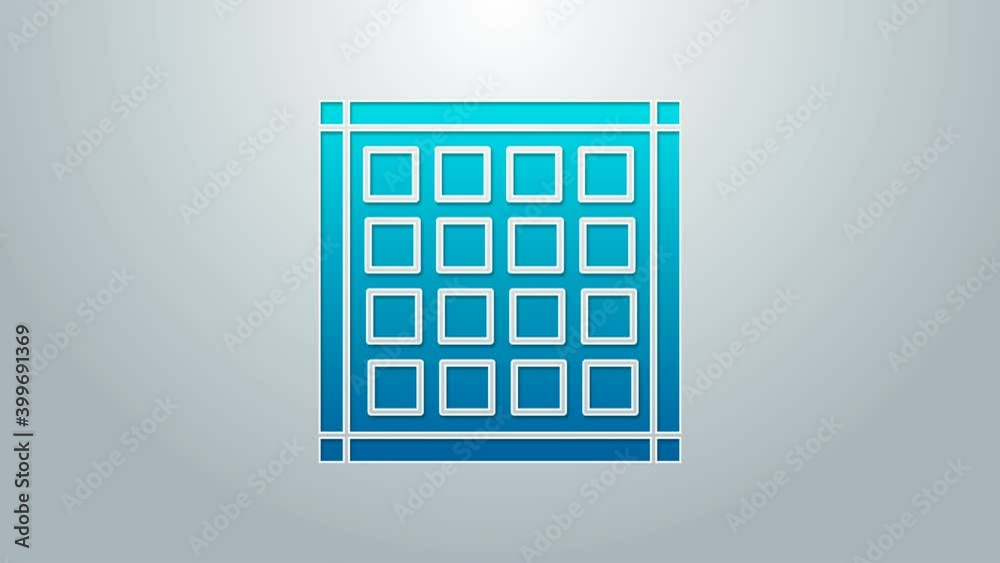 Blue line Checkered napkin icon isolated on grey background. 4K Video motion graphic animation Blue line Checkered napkin icon isolated on grey background. 4K Video motion graphic animation