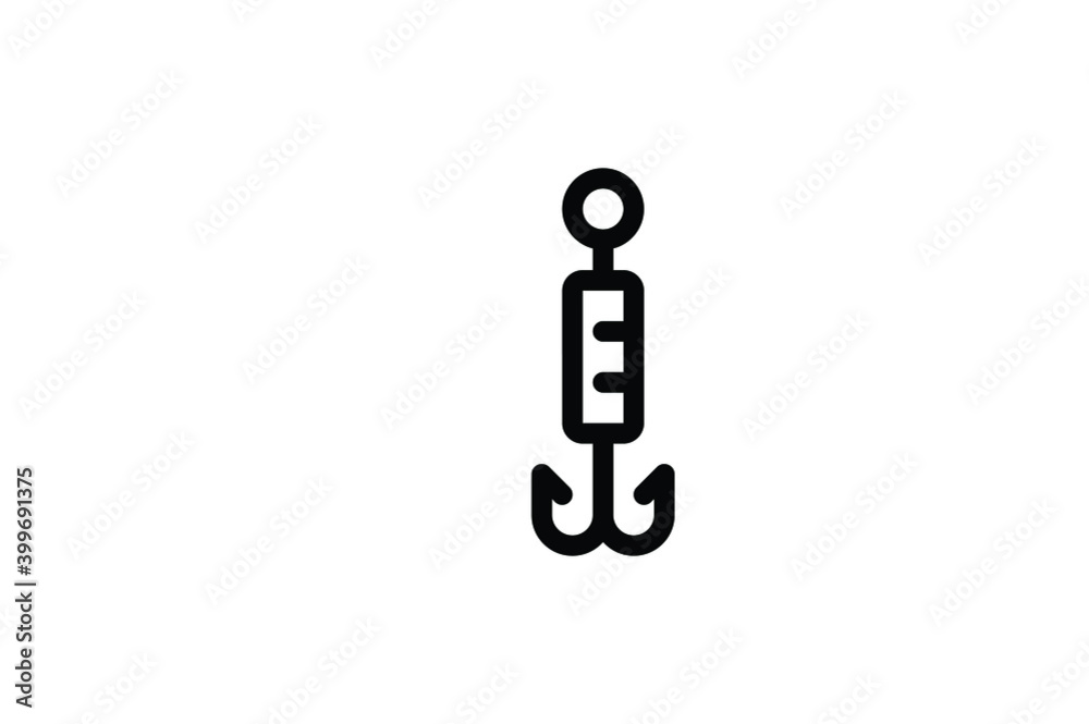 Fishing Outline Icon - Hook Fishing Outline Icon - Hook