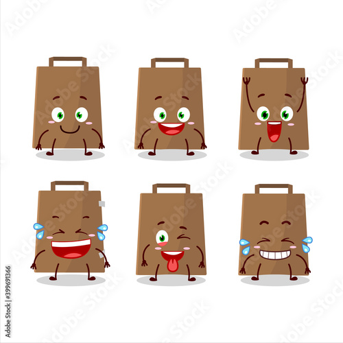 Cartoon character of papper bag with smile expression