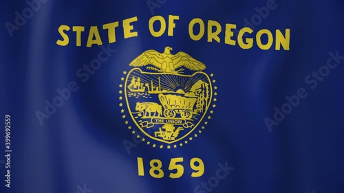 Oregon animated flag. Seamless loop. 4K