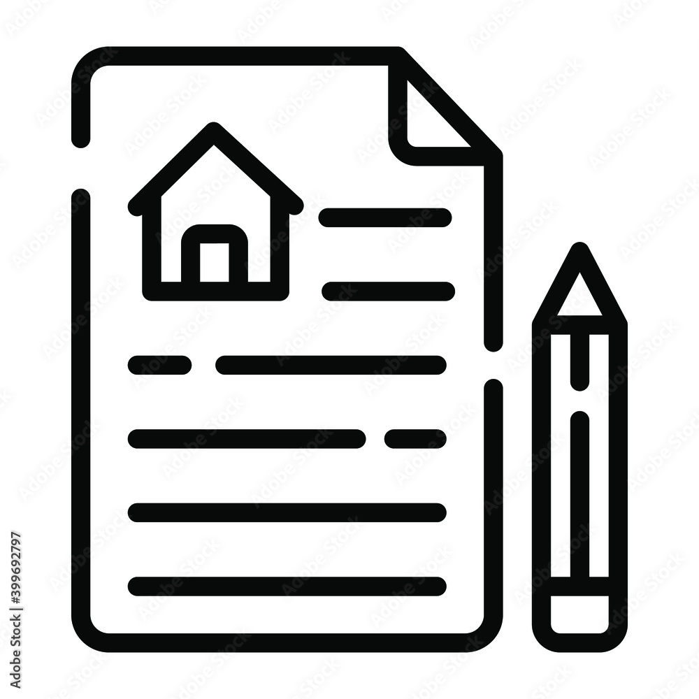 Estate Contract line icon, real estate web and mobile icon Estate Contract line icon, real estate web and mobile icon