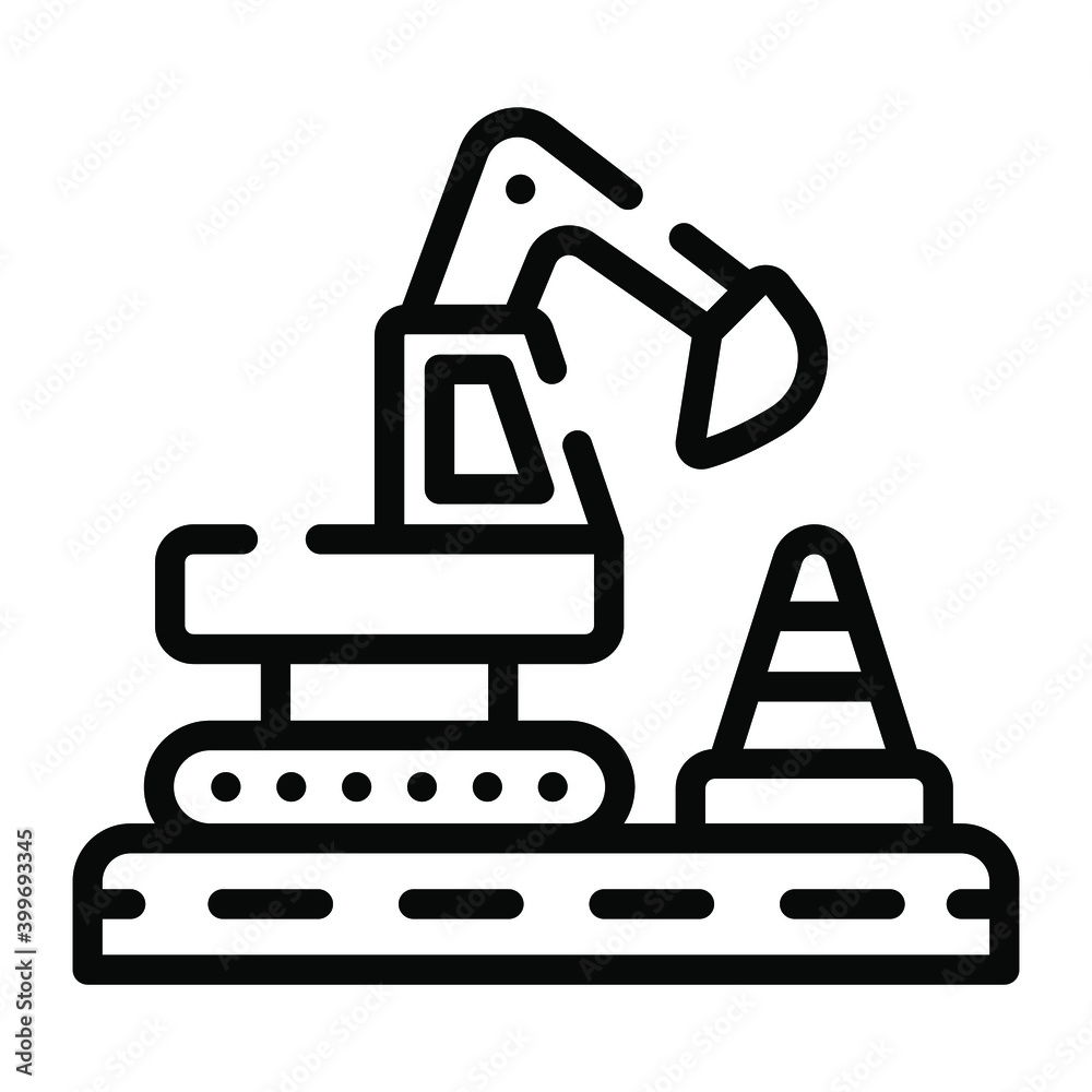 Naklejka premium Construction line icon, real estate web and mobile icon