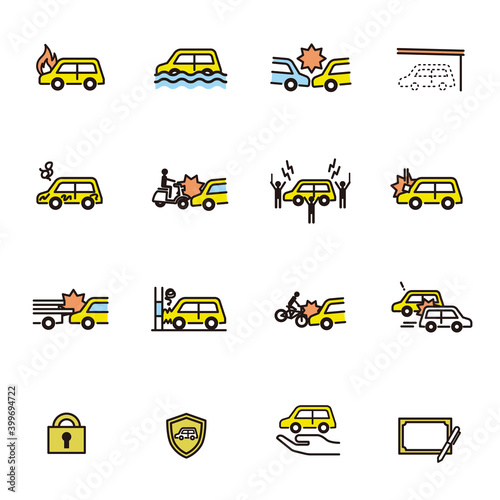 シンプルアイコンセット：自動車保険