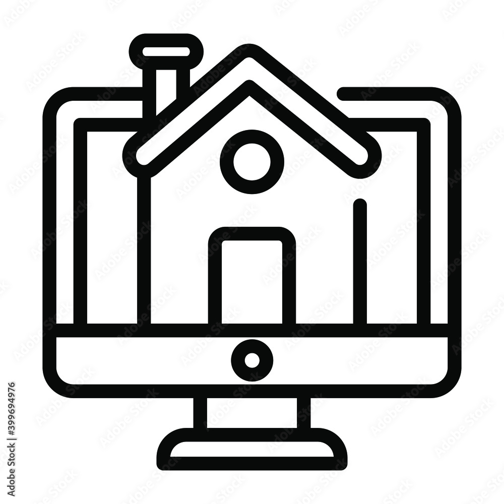 online estate line icon, real estate web and mobile icon online estate line icon, real estate web and mobile icon