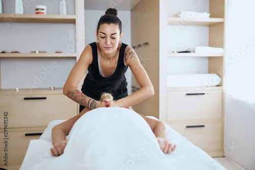 Hand back and shoulder massage for women