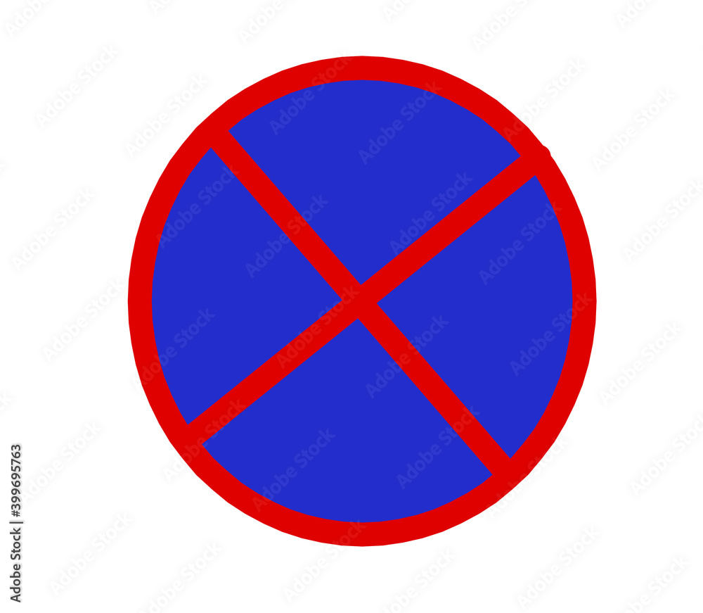 Fototapeta premium no entry traffic sign with white background.