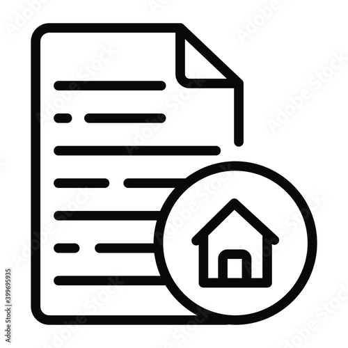 sale deed line icon,  real estate  web and mobile icon
