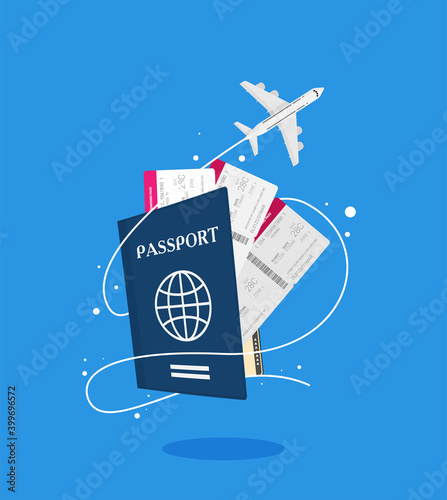 Modern and realistic airline ticket design. Vector stock illustration.