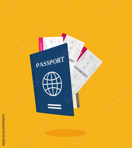 Modern and realistic airline ticket design. Vector stock illustration.