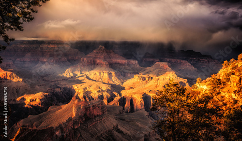 Fototapeta Naklejka Na Ścianę i Meble -  Stormy Sunset on the Grand Canyon, Grand Canyon National Park, Arizona