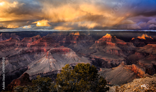 Colorful Sunset on the Grand Canyon, Grand Canyon National Park, Arizona