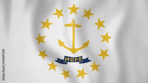 Rhode Island animated flag. Seamless loop. 4K