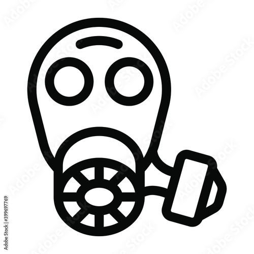 
Covid face protection equipment, solid icon of toxic mask 
