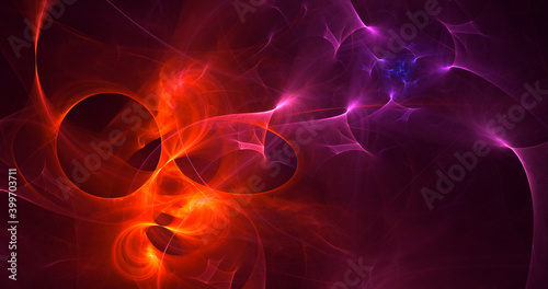 3D rendering abstract multicolor fractal light background
