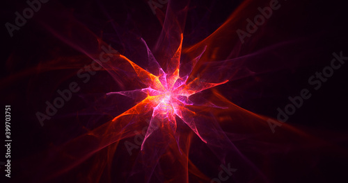 3D rendering abstract multicolor fractal light background