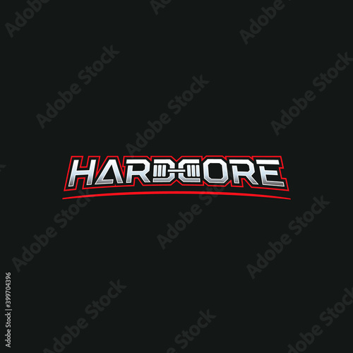 Modern logotype for gym or fitness with dumbell in negative space