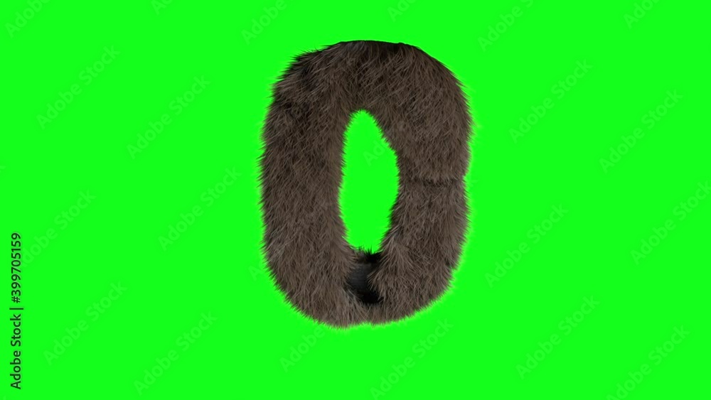 abstract-hairy-number-0-zero-sign-fluffy-furry-digit-green-screen