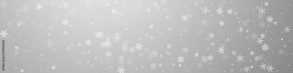 Sparse snowfall Christmas background. Subtle flyin