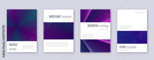 Abstract lines modern brochure. Bright vibrant gradient geometry covers.  Business  annual report  brochure  poster  book etc.