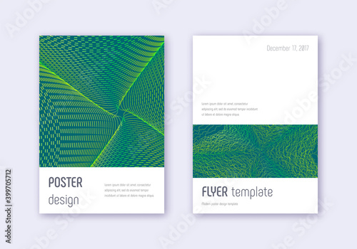 Minimalistic cover design template set. Green abst