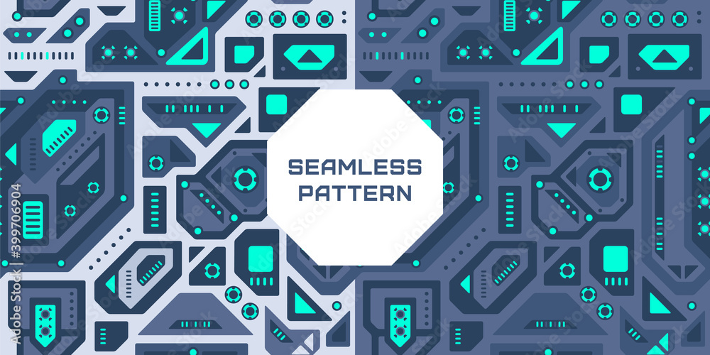 Robotic seamless pattern.