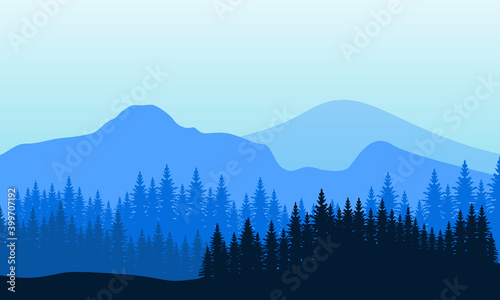 Beautiful nature scenery in the morning. City vector