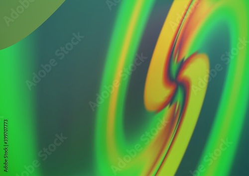 Light Green, Yellow vector pattern with bubble shapes.