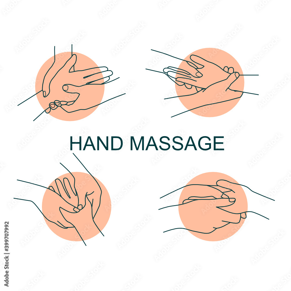 Obraz premium set of illustration and vector.aromatherapy hand massage