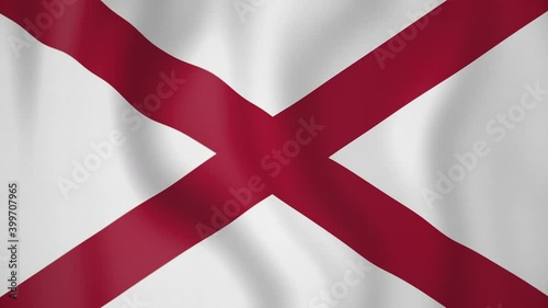 Alabama animated flag. Seamless loop. 4K