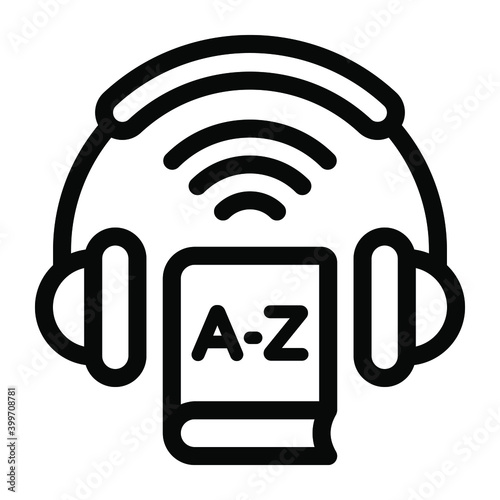 
Audio dictionary in editable glyph icon 
