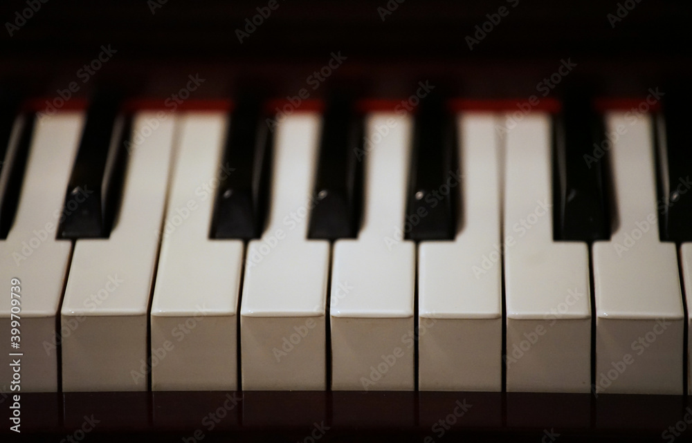White and black keyboard of musical instrument piano White and black keyboard of musical instrument piano