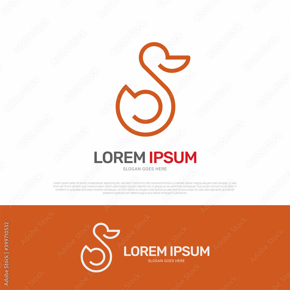 Fototapeta premium Duck logo icon symbol