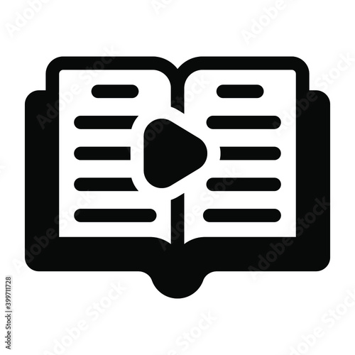 
Video book solid icon, editable design
