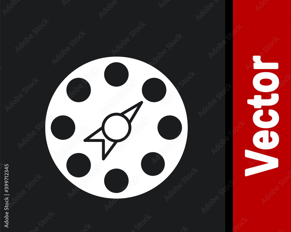 White Twister classic party game icon isolated on black background. Vector.