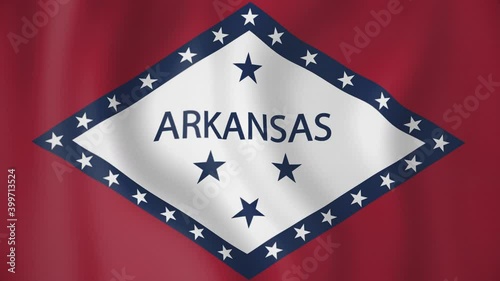 Arkansas animated flag. Seamless loop. 4K