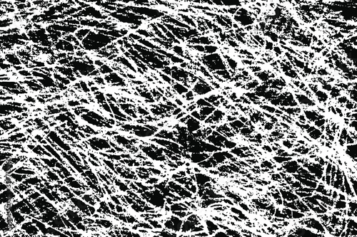 Grunge texture of chaotic hand-drawn doodles. Black and white random careless strokes. Overlay template. Vector illustration