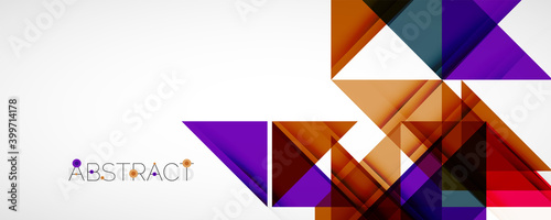 Set of vector triangle geometric backgrounds. Vector illustration for covers, banners, flyers and posters and other designs