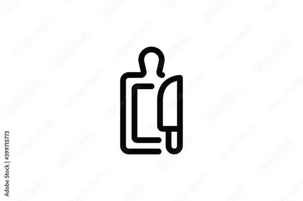 Kitchen Outline Icon - Cutting Board Kitchen Outline Icon - Cutting Board